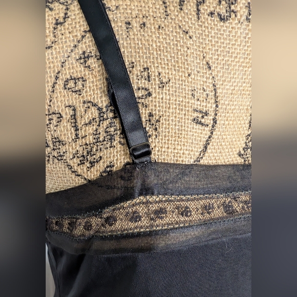 Vintage Lorraine Black Lace Slip Dress Sz 38 - Picture 8 of 15